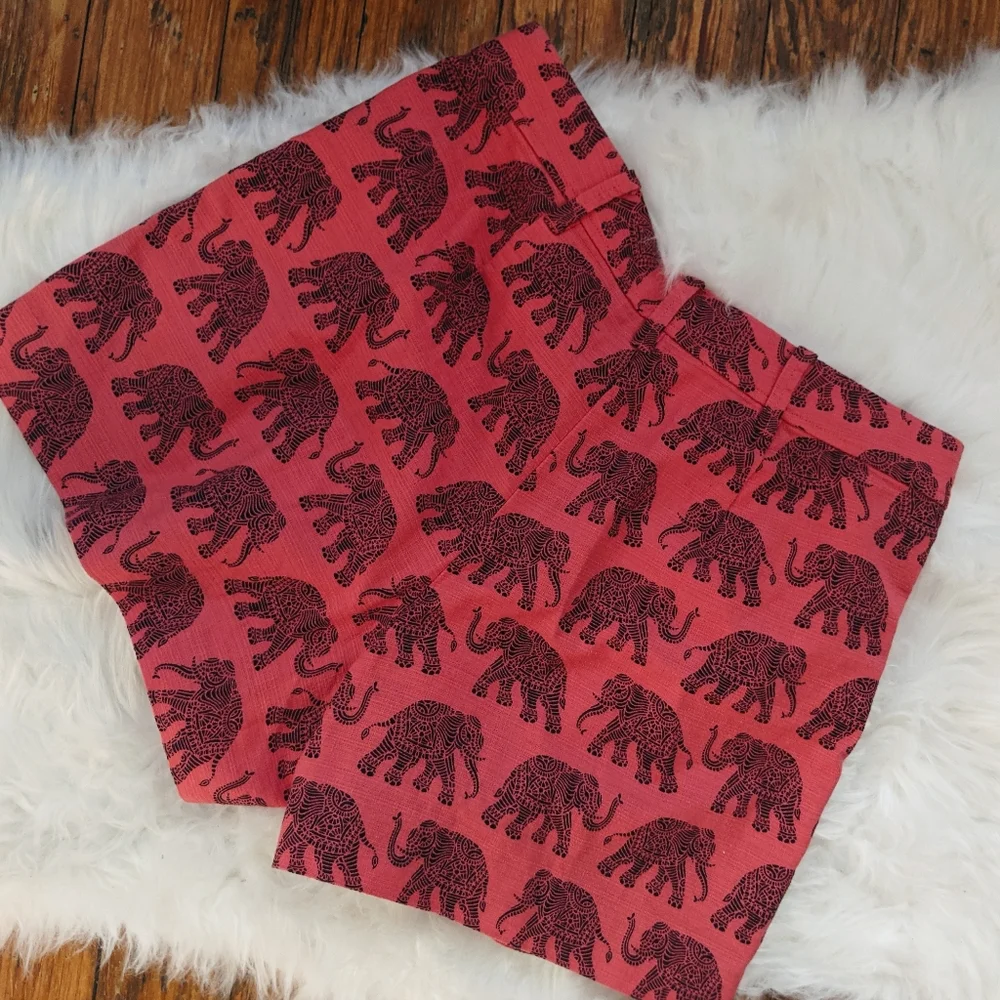 J. Crew Elephant Print High Waisted Shorts - Picture 4 of 7